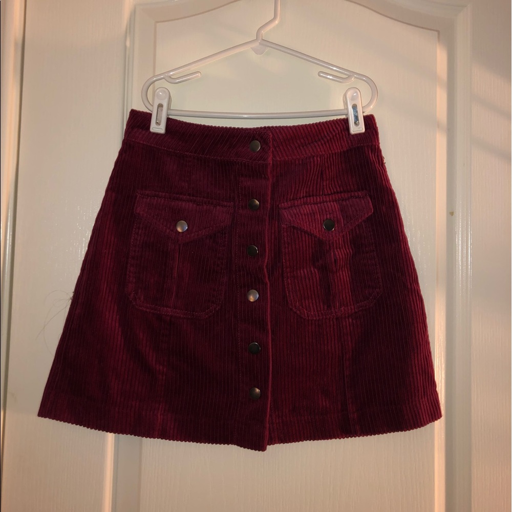 Forever 21 Maroon Corduroy Skirt